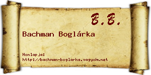 Bachman Boglárka névjegykártya