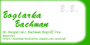 boglarka bachman business card